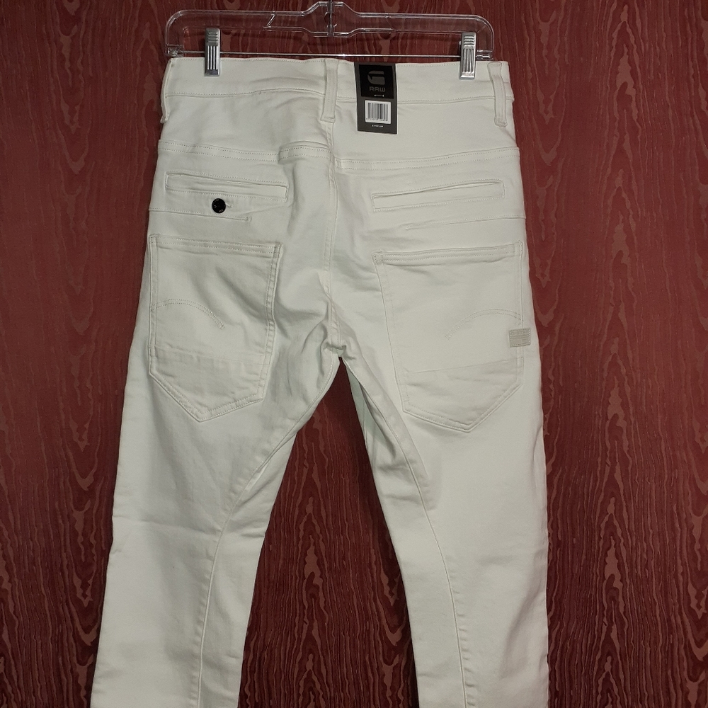 NWT G STARR RAW D-STAQ 3D SLIM WHITE WOMEN'S JEANS SIZE 28/30 SUPER STRETCH - Picture 2 of 16